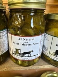 jar of sweet jalepeno slices